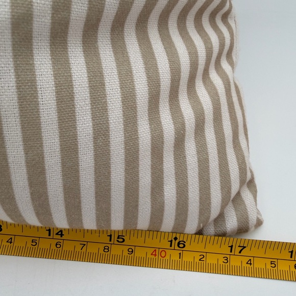 Set of 2 Striped Decorative Throw Pillow with Button Accents 18” x 18” - Picture 4 of 7